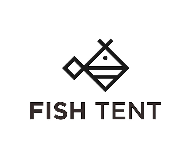 vis tent logo ontwerp vectorillustratie