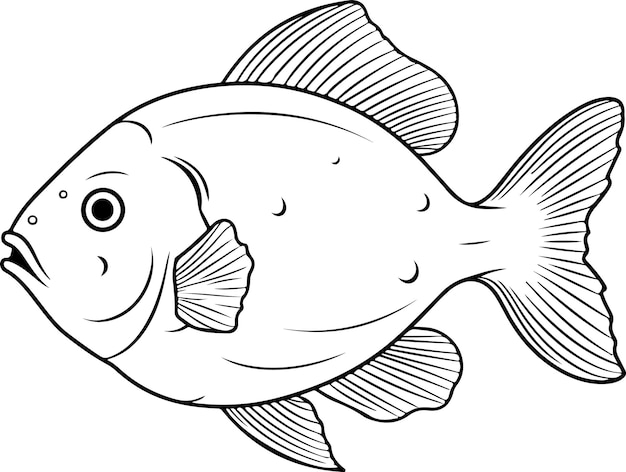 Vis vectorillustratie Zee dier kleurboek of pagina voor kinderen