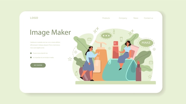 Visagiste web banner or landing page