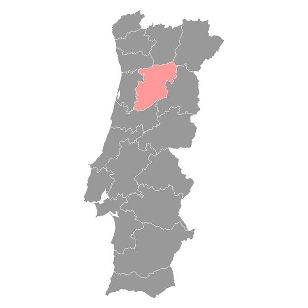 Viseu Map District of Portugal Vector Illustration