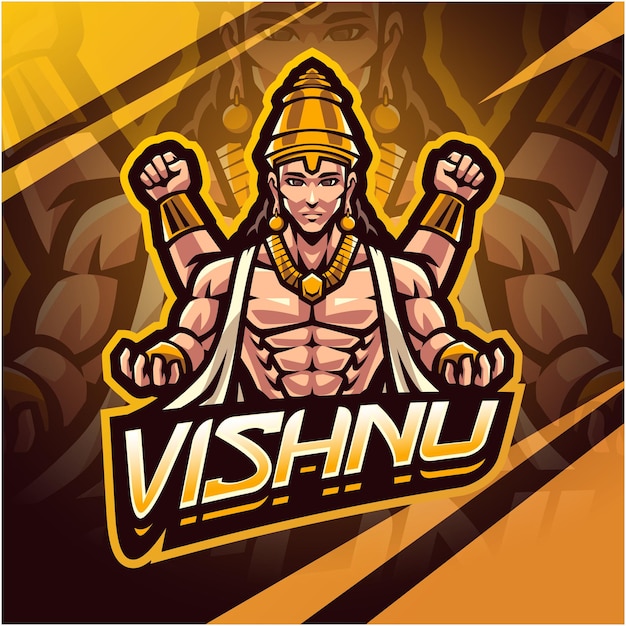 Vishnu esport mascotte logo ontwerp
