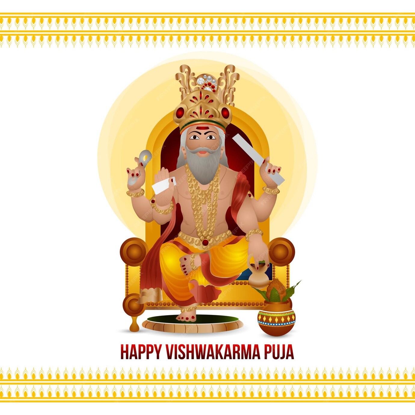 Premium Vector Vishwakarma puja day celebration for vishwakarma hindu god