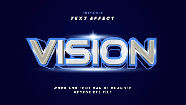 Vision editable text effect 3d style