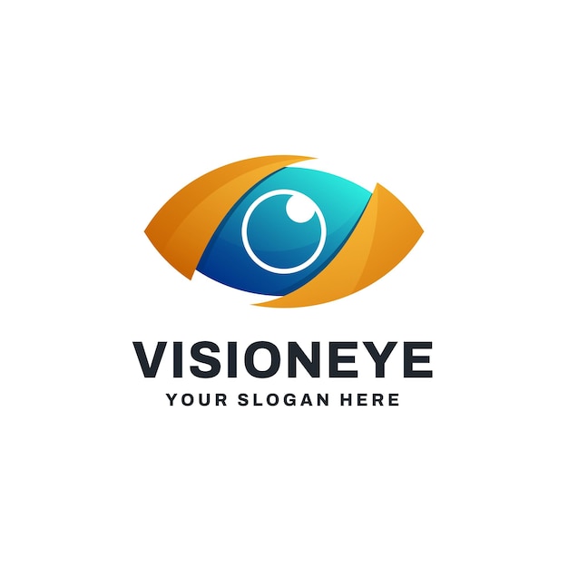 Vision eye logo vector icon illustration