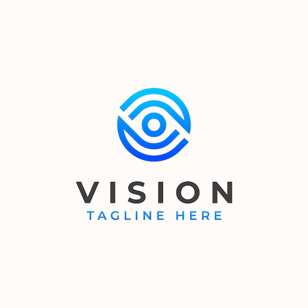 Шаблон логотипа концепции Vision Eye Monogram