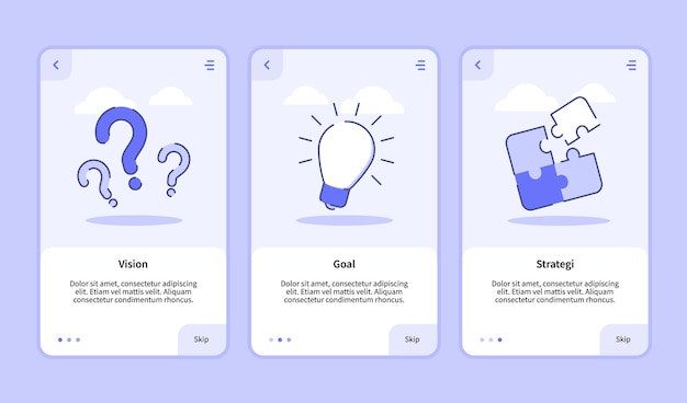 Vision goal strategy onboarding screen