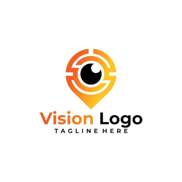 Vision logo concept shutter point design template