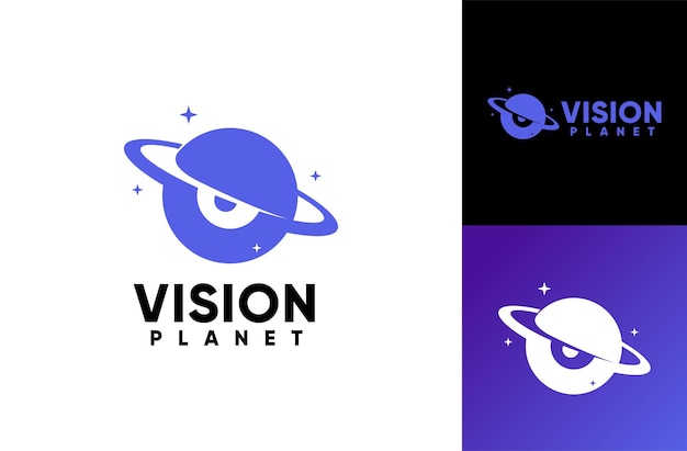 Vector vision planet logo inspiratie oog