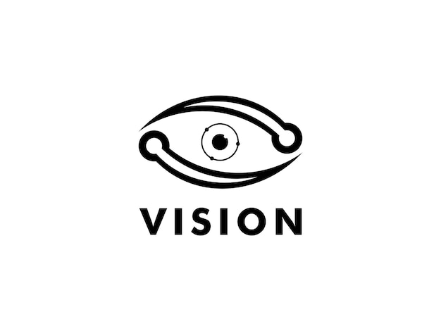 Modello vettoriale vision tech logo