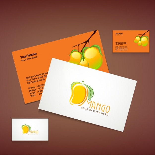 Vector visitekaartje met mango fruit