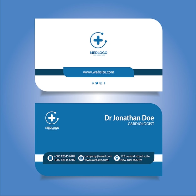 Visitekaartje voor medische professional, artsen, tandartsen Gratis Vector