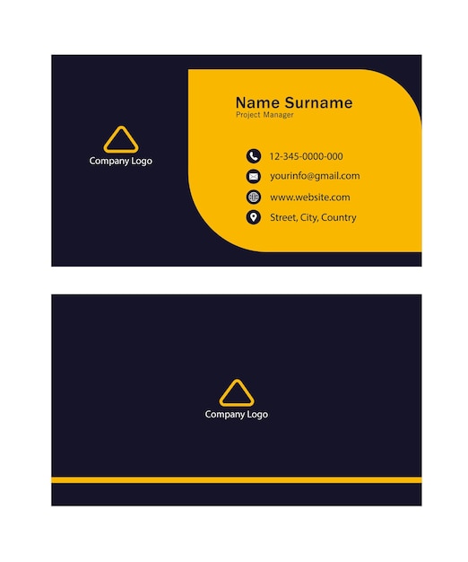 visiting card design of blue and yellow color business card template eps file