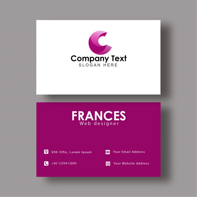 Visiting card professional business card company card vector illustration blue purple green