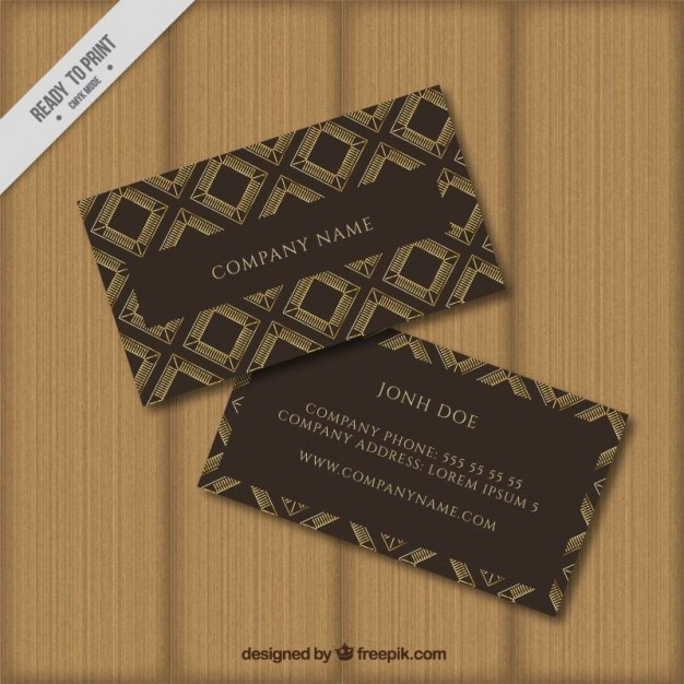 Vector visiting card in a vintage style