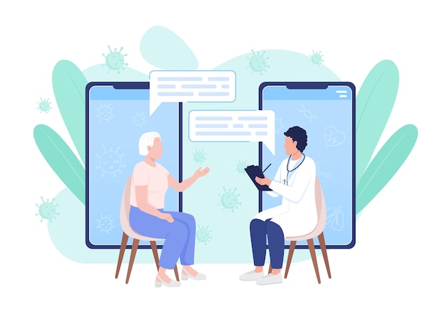 Visiting doctor flat concept vector illustration