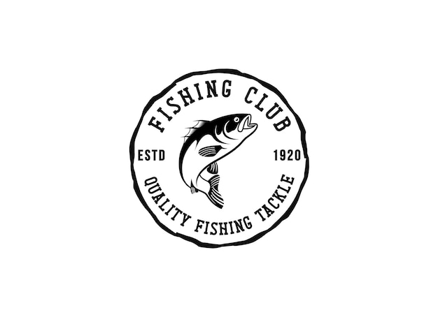 Vissen logo ontwerp sjabloon illustratie. Sportvissen Logo