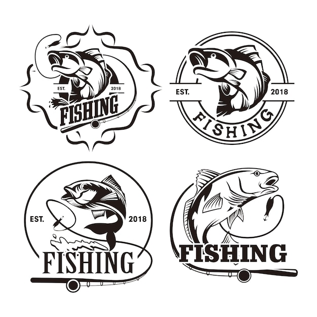Vissen Logo sjabloon set