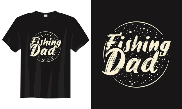 Vissende vader vintage typografie vissen tshirt ontwerp illustratie