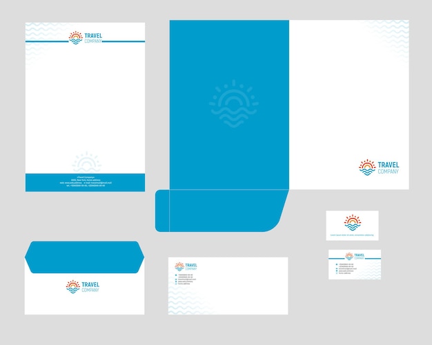 Visual brand corporate business identity vector design set template Mockup illustration