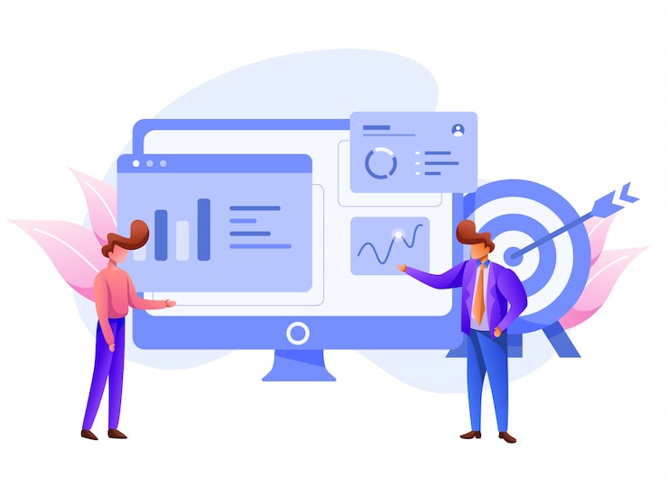 Vector visual data marketing and business data, illustration of digital analysis