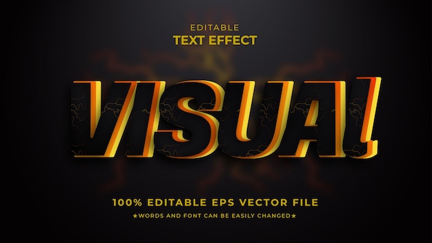 Vector visual modern text effect editable black style