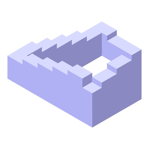 Visual perception stairs icon isometric vector illusion memory optical triangle