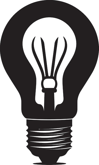 Visual Radiance Black Bulb Vector Logo Icon Design Shadows of Brilliance Black Bulb Vector Logo Rep