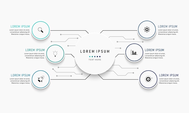 Visualisatie van bedrijfsgegevens. Procesgrafiek. Abstracte elementen van grafiek, diagram met stappen, opties, onderdelen of processen. zakelijke sjabloon. Creatief concept voor de infographic.