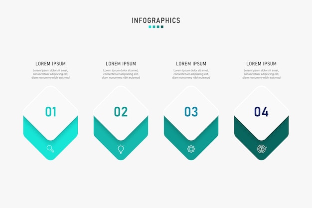 Visualisatie van bedrijfsgegevens. Procesgrafiek. Abstracte elementen van grafiek, diagram met stappen, opties, onderdelen of processen. zakelijke sjabloon. Creatief concept voor de infographic.