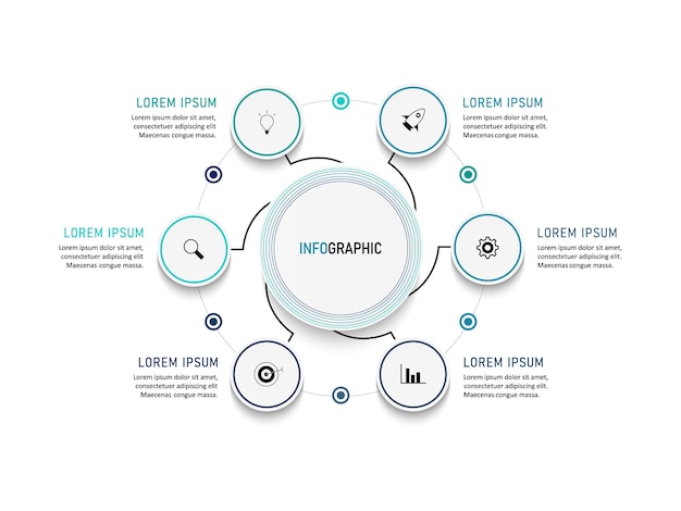 Visualisatie van bedrijfsgegevens. procesgrafiek. infographic