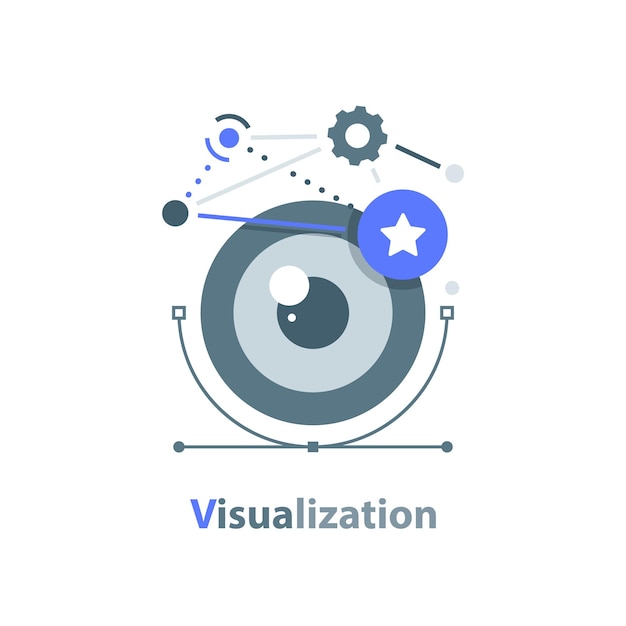 Vector visualizationeye looking vector iconflat design icon vector illustration