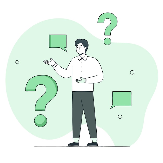 visualizing the concept of asking questions through an illustrative diagram