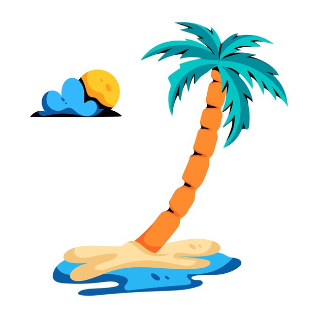 Visually appealing flat icon of island