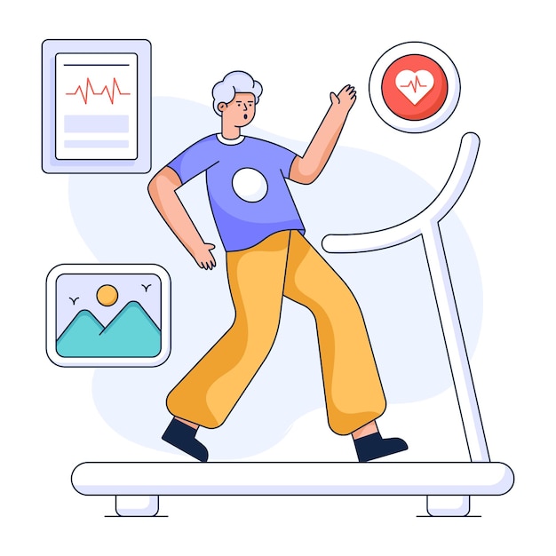 A visually appealing flat illustration of fitness