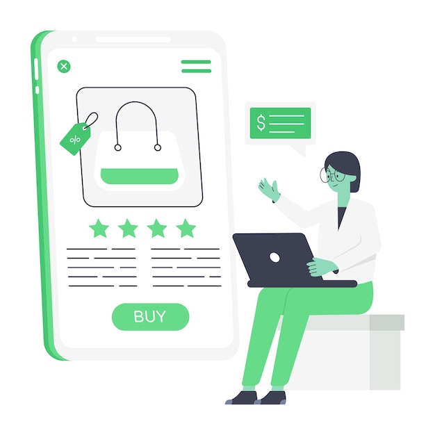 A visually appealing flat illustration of product reviews