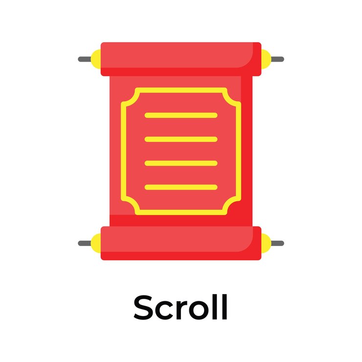 Vector visually appealing icon of chinese scroll in trendy design style