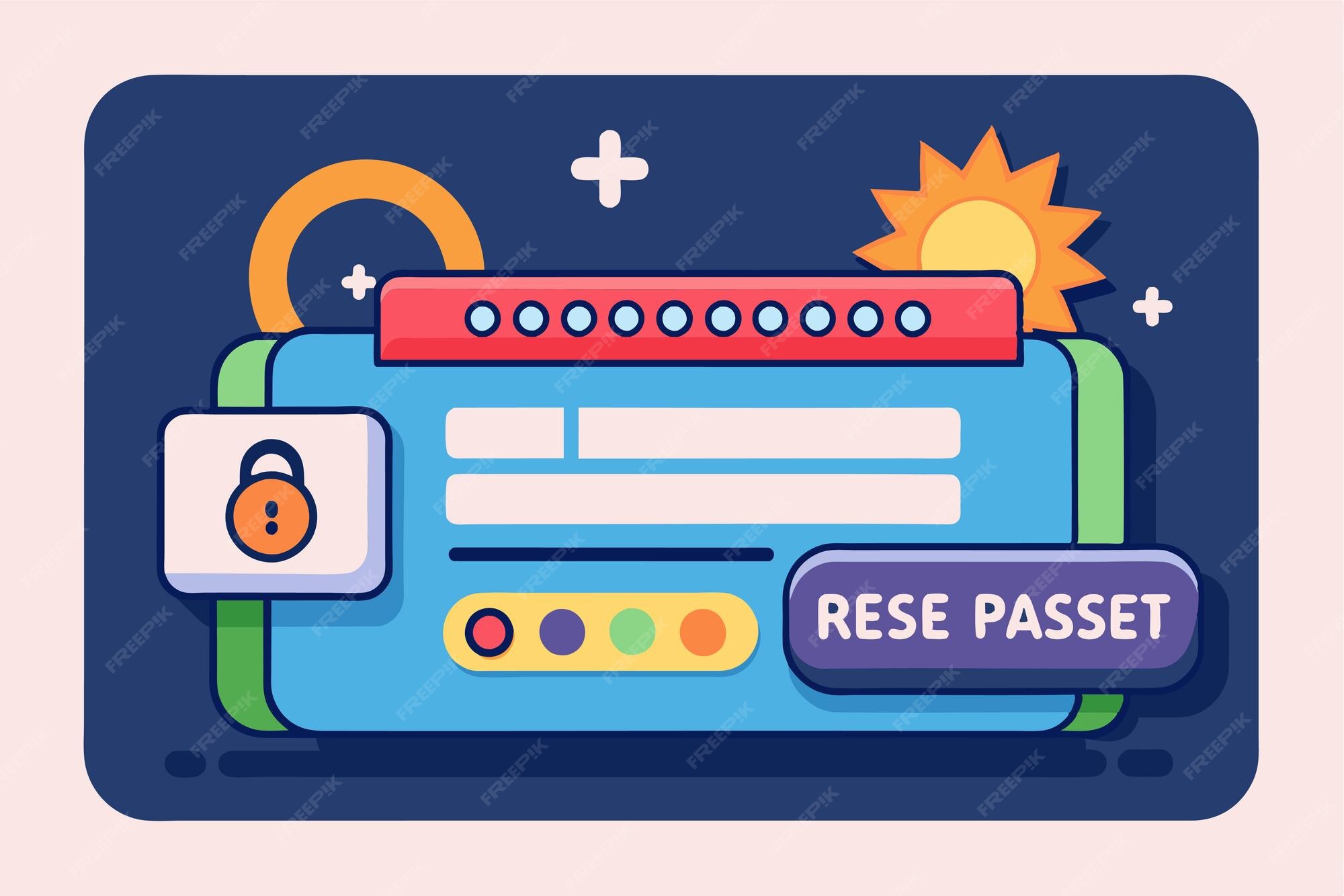 A visually appealing reset password interface featuring colorful ...