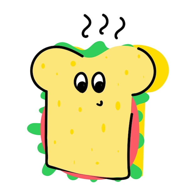 Vector visually appealing sticker of sandwich