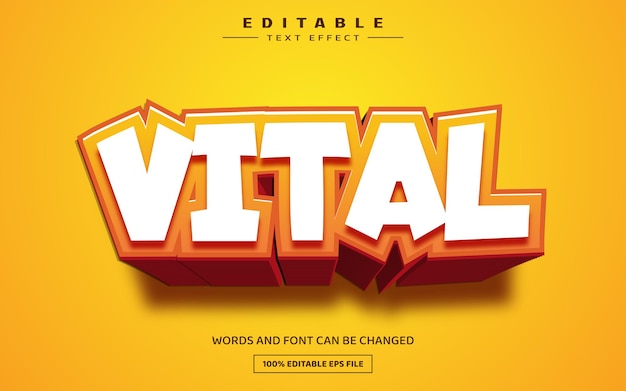 vital 3d editable text effect template