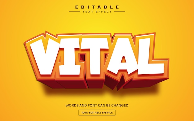 Vital 3D editable text effect template