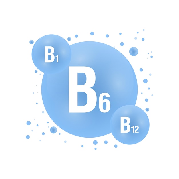 벡터 비타민 b 복합체 b1 b6 및 b12 의료 의료 개념 벡터 그림