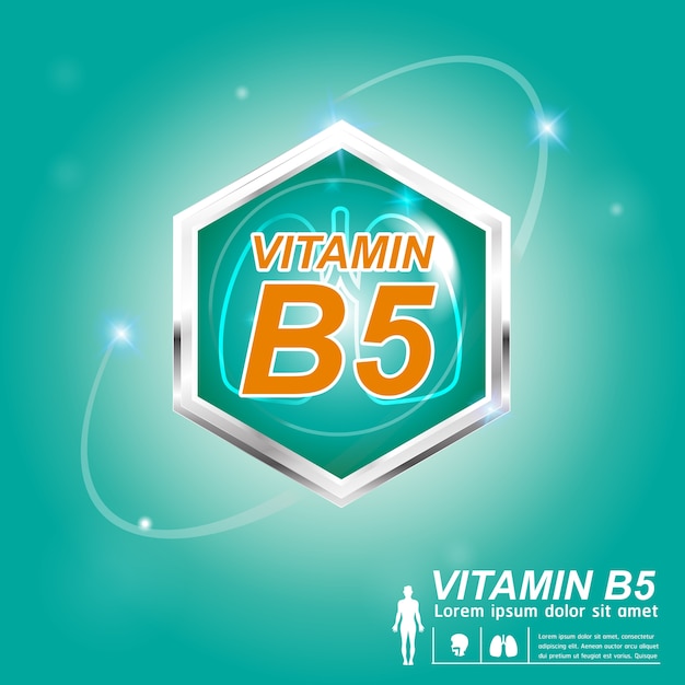 Concetto di etichetta logo nutrizione vitamina b