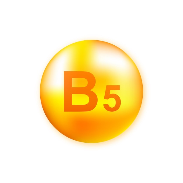 회색에 현실적인 방울이있는 비타민 B5