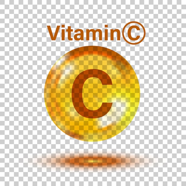 フラット スタイルのビタミン C アイコン分離白地薬カプセル ベクトル図医薬品ビジネス コンセプト