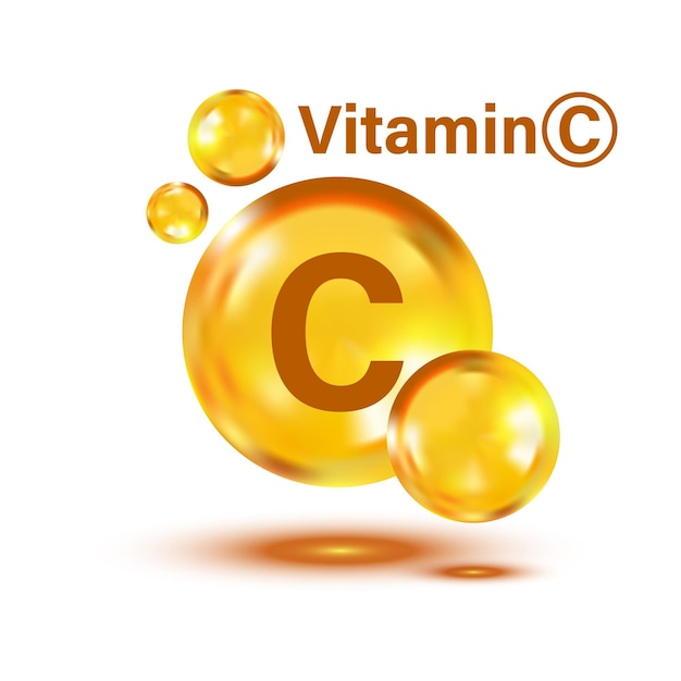 Vitamin C icon in flat style Pill capsule vector illustration on white isolated background Drug business concept