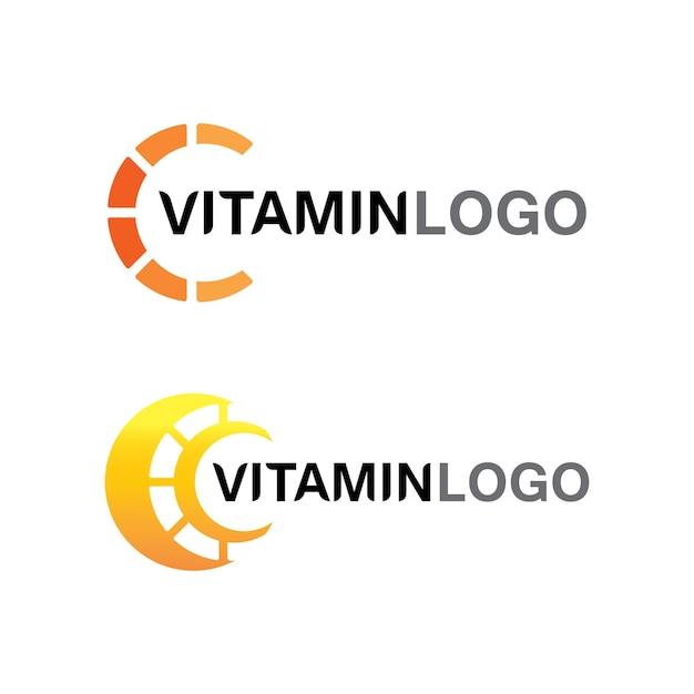 Vitamina c logo disegno vettoriale icona vettore salute nutrizione