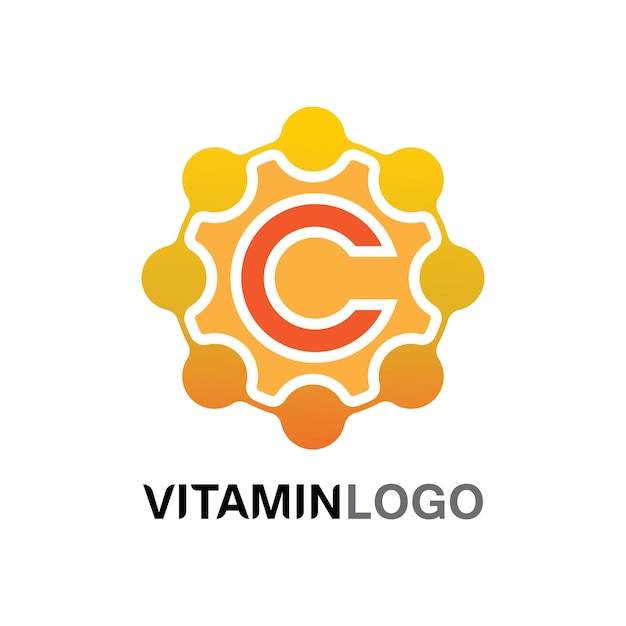 Vitamin c logo vector design vector icon health nutrition