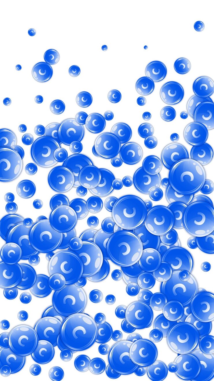 Vector vitamin c round capsules scattered randomly