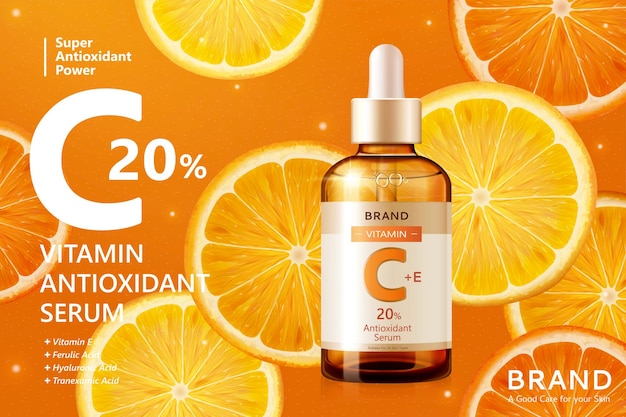 Vector vitamin c serum ads