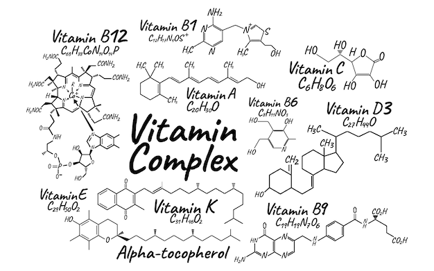 Vettore illustrazione del complesso vitaminico